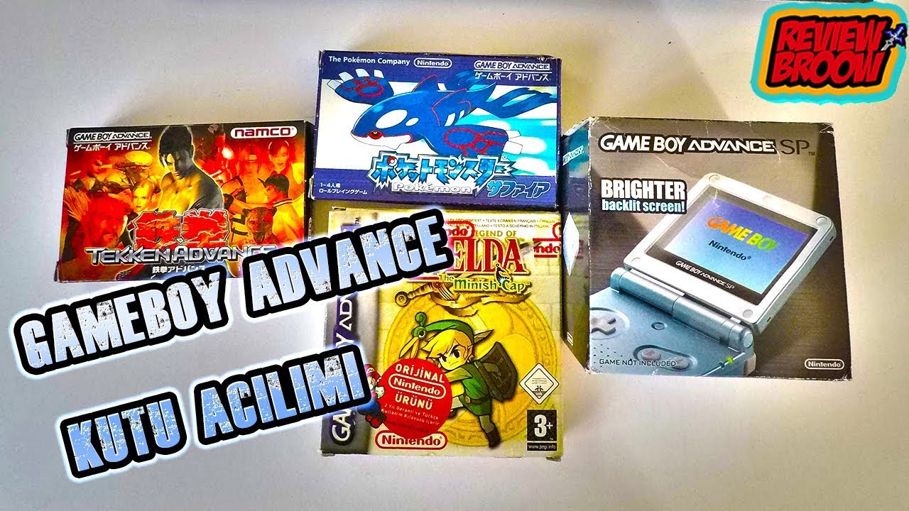 GAMEBOY ADVANCE SP (AGS 101) KUTU AÇILIŞI +OYUNLAR(Zelda Minish cap-Pokemon Sapphire-Tekken Advance)