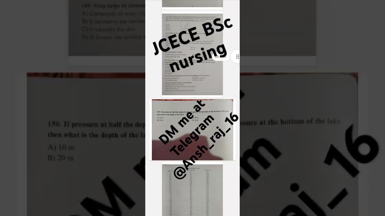 JCECE BSc nursing and agriculture 2024 Enterence book pdf. By Anand sir #jcece