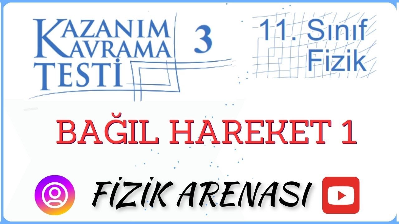 11.Sınıf Fizik |Kazanım Kavrama Testi 3 | Bağıl Hareket 1