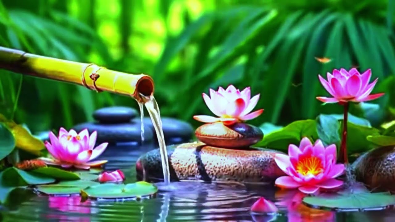 Relaxing Sleep Music with Bamboo Water Sound🌿Deep Sleep, Meditation, Calm Anxiety, Spa Ambience,Yoga