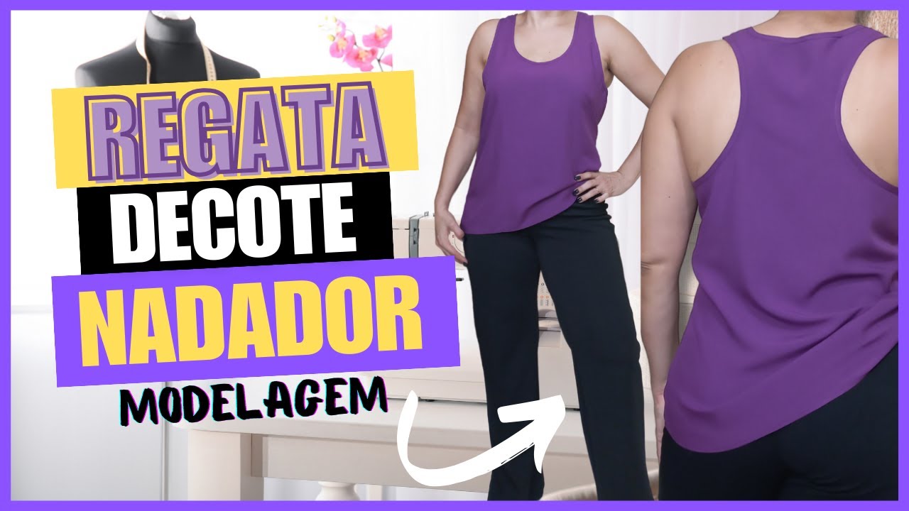 Como Fazer REGATA com DECOTE NADADOR Modelagem