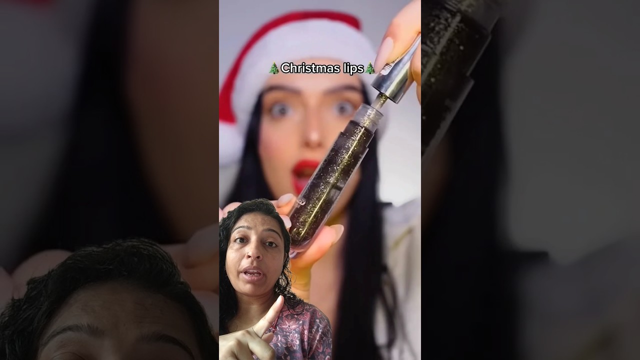 Christmas Lips Tint?🎄😍#grwm#transition#makeup#christmas#beautyhacks#lipstick#@molchanovamua#wow