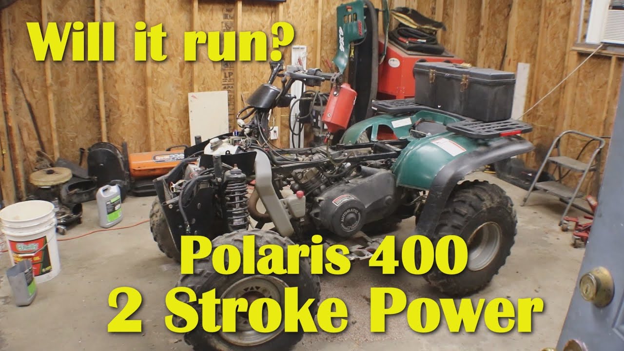 Abandoned Polaris 400cc 2 stroke atv in a box. Pt.2  Will it run?
