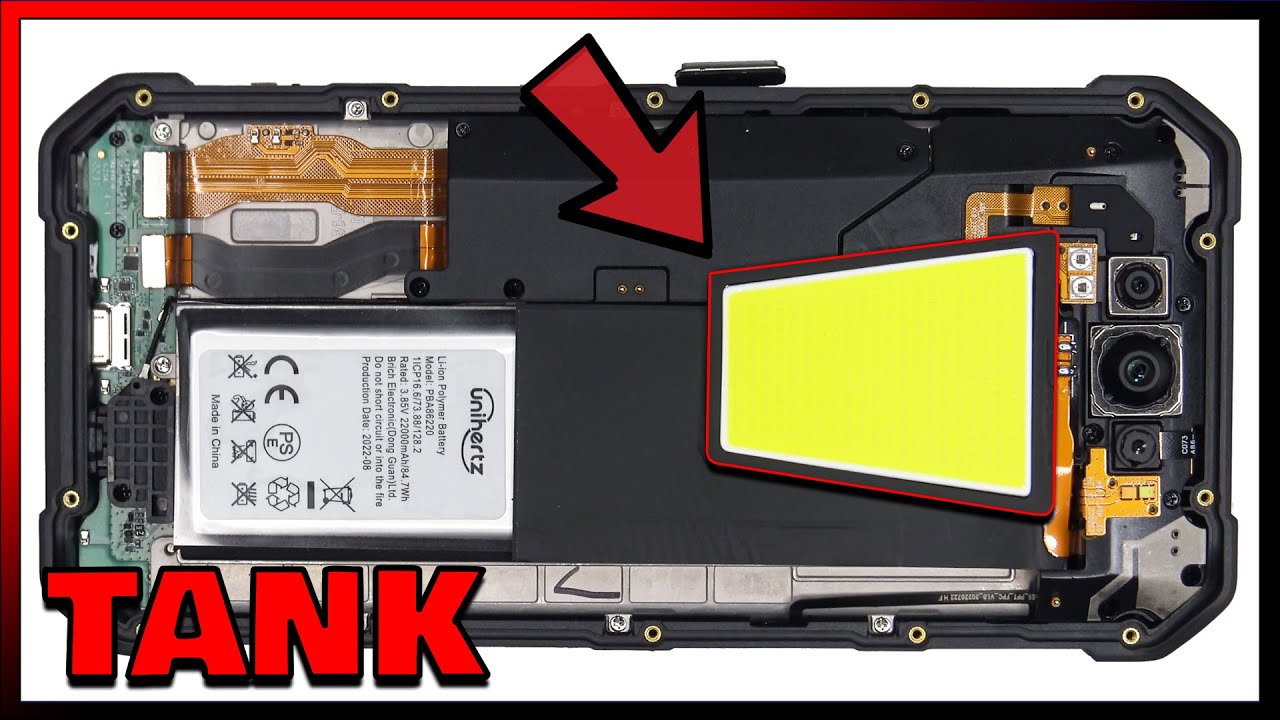 Unihertz TANK Teardown Disassembly Repair Video Review. 1200 LUMENS LIGHT! 22,000 mAh Battery!