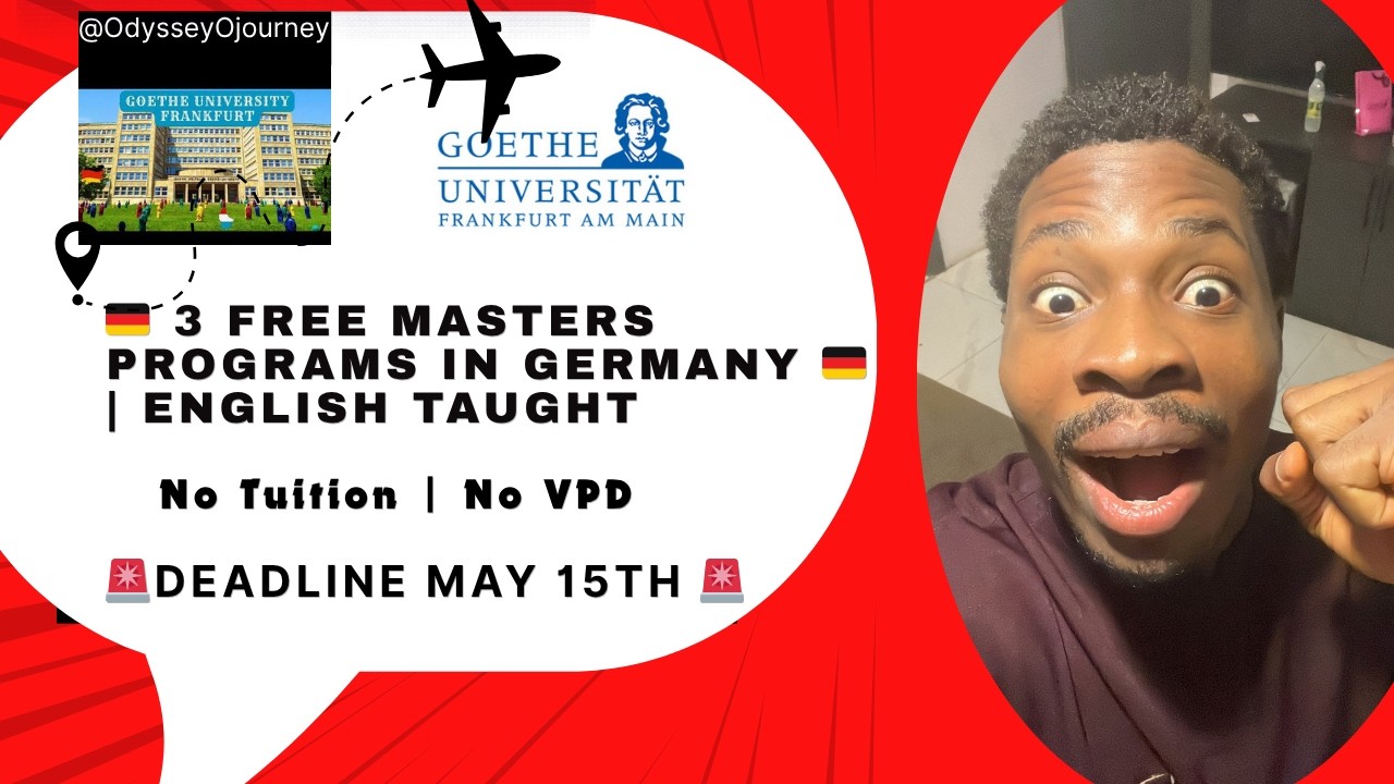 3 FREE Masters Programs at Goethe University Frankfurt 🇩🇪 | No Tuition | No VPD Fee | 2026
