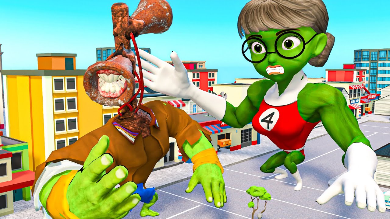 Tani Transfors Shehulk vs Siren Head Hulk - Страшный учитель 3D - Ник Spider разыскивается анимация