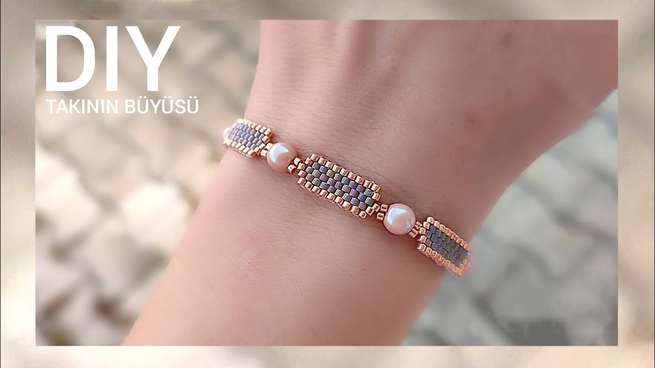 Tuğla tekniği ile bileklik yapımı. Miyuki bracelet with Brick Stitch EASY technique for beginners