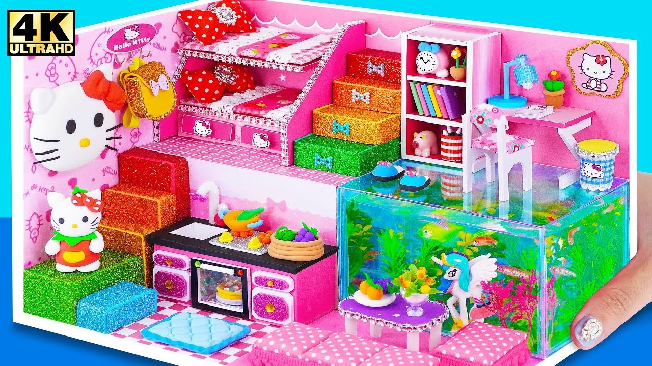 EASY DIY How To Make Cute Hello Kitty House From Cardboard ❤️ DIY Miniature Cardboard House #1