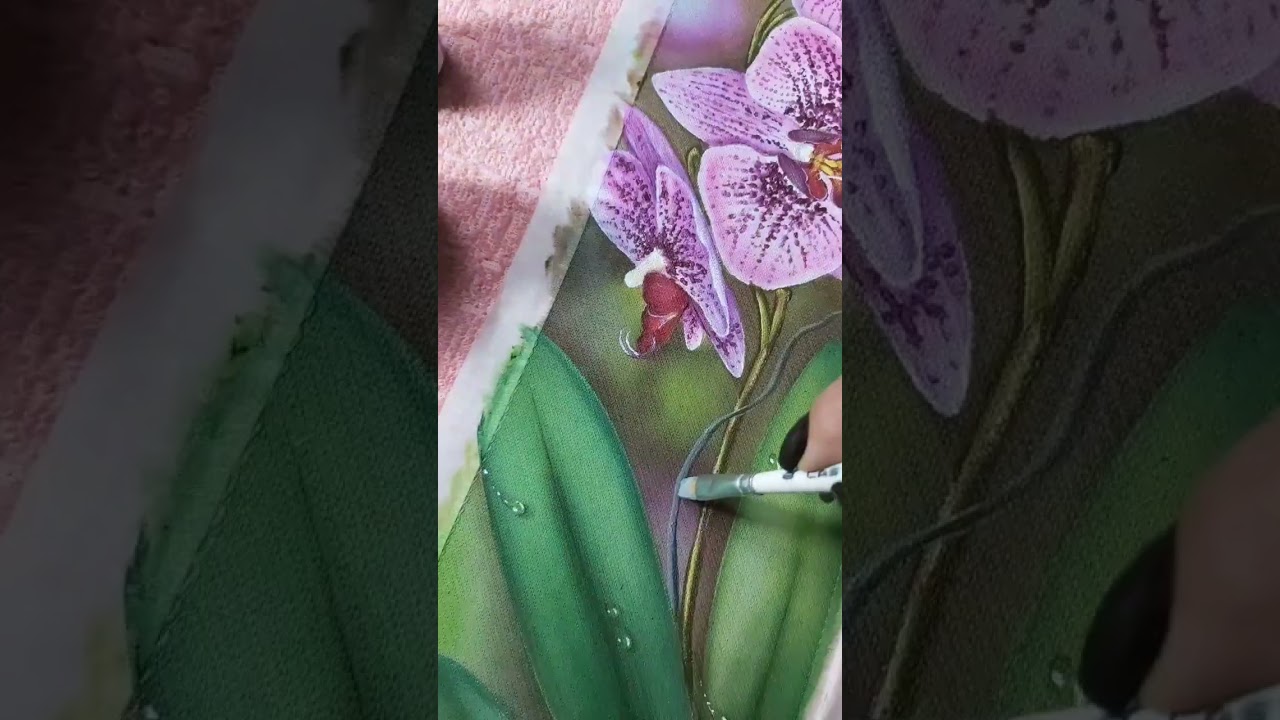 orqu&iacute;deas  #artenotecido # pinturaemtecido #realistic #pintura #artes #orquideas