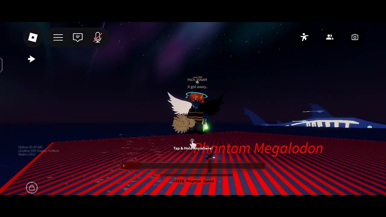 Fisch catching phantom megalodon with tryhardrod #fisch 