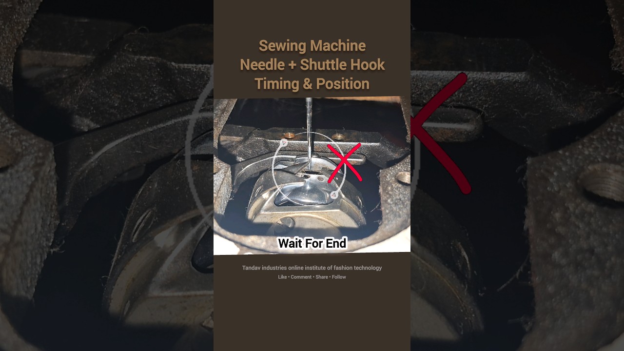 Sewing machine shuttle hook and needle timing & position #sewing #stitch #viralshorts  #shorts