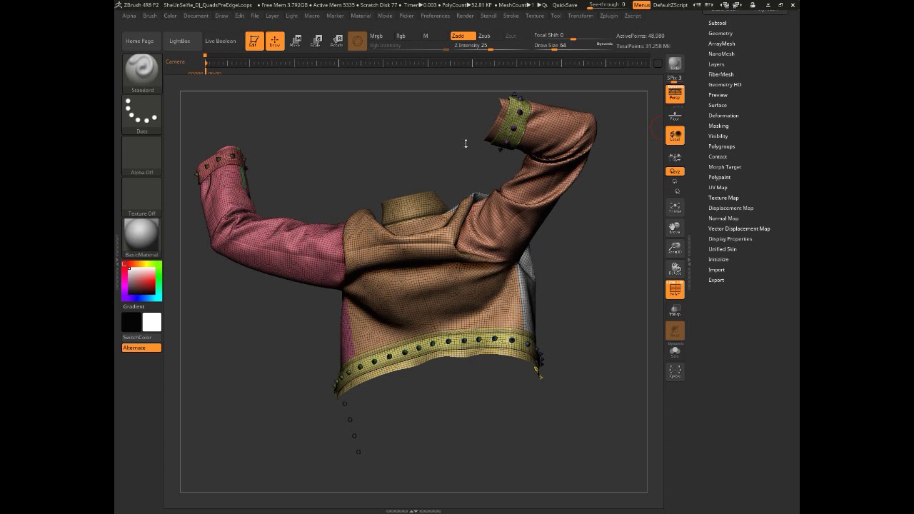 Character Modeling Part 18  Exporting from Marvelous Designer to ZBrush