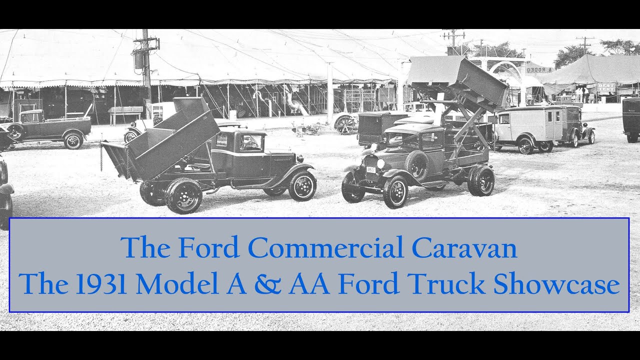 Демонстрация грузовиков Ford Model A; коммерческий фургон Ford AA 1931 года
