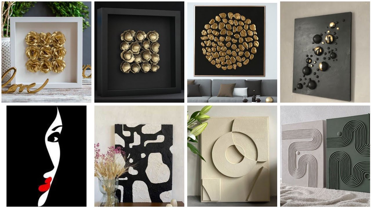 أفكار ✨ عمل لوحات فنية رائعة للمبتدئيين بشكل بسيط وراقي #craft #diy #ideas #deco #اعمال_يدوية