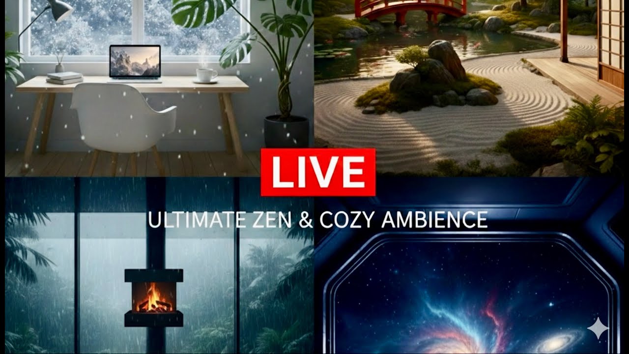 24/7 Atmospheric Escapes ✨ Cozy Cabin, Deep Space & Tokyo Night Vibes ✨