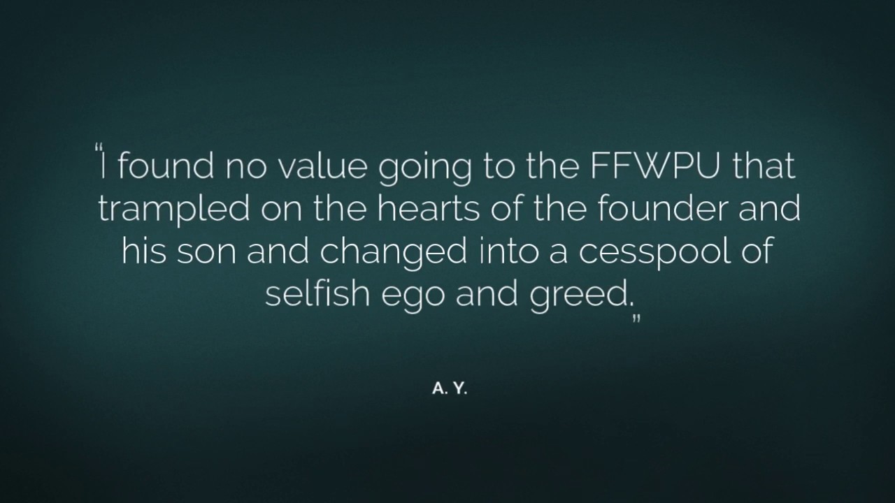 I found no value going to the FFWPU