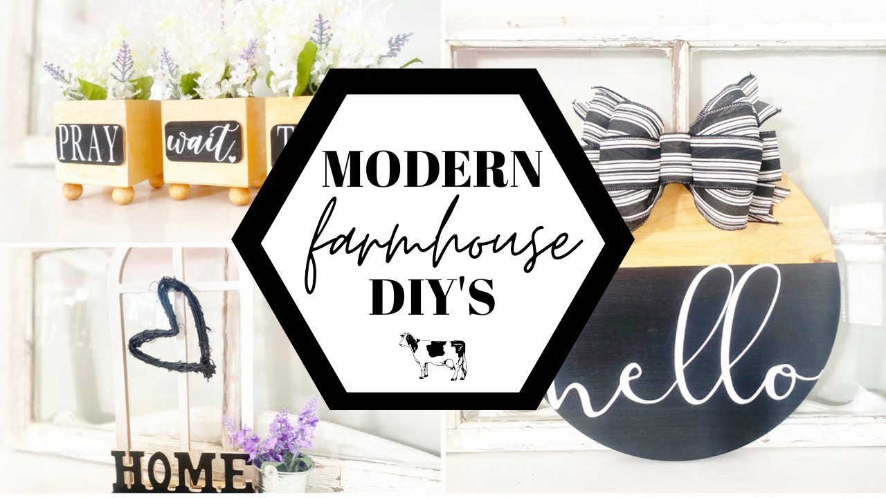 MODERN FARMHOUSE DIY DECOR IDEAS FOR 2021 | DIY WOOD ROUND | DOLLAR TREE FARMHOUSE DIYS