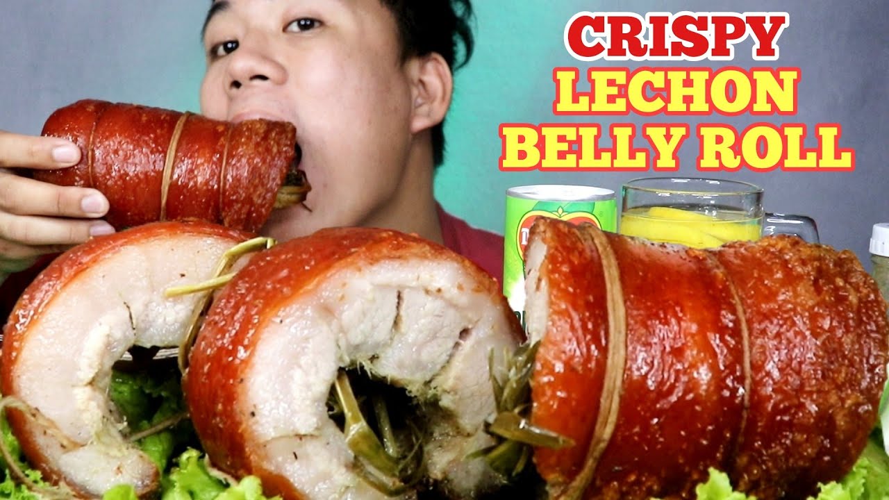 CRISPY LECHON BELLY ROLL MUKBANG | Lechon Belly | Pinoy Mukbang | Mukbang Philippines|Vivas Malimban