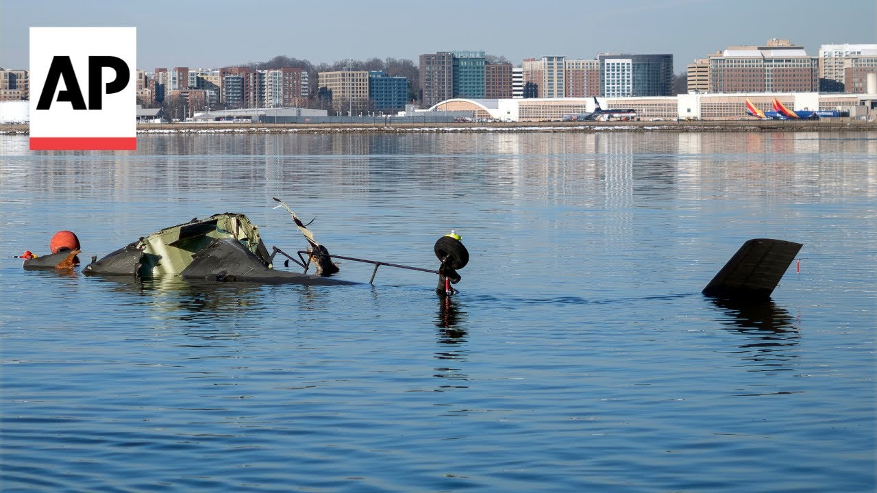 Grim collection of debris recovered from Potomac River after plane crash