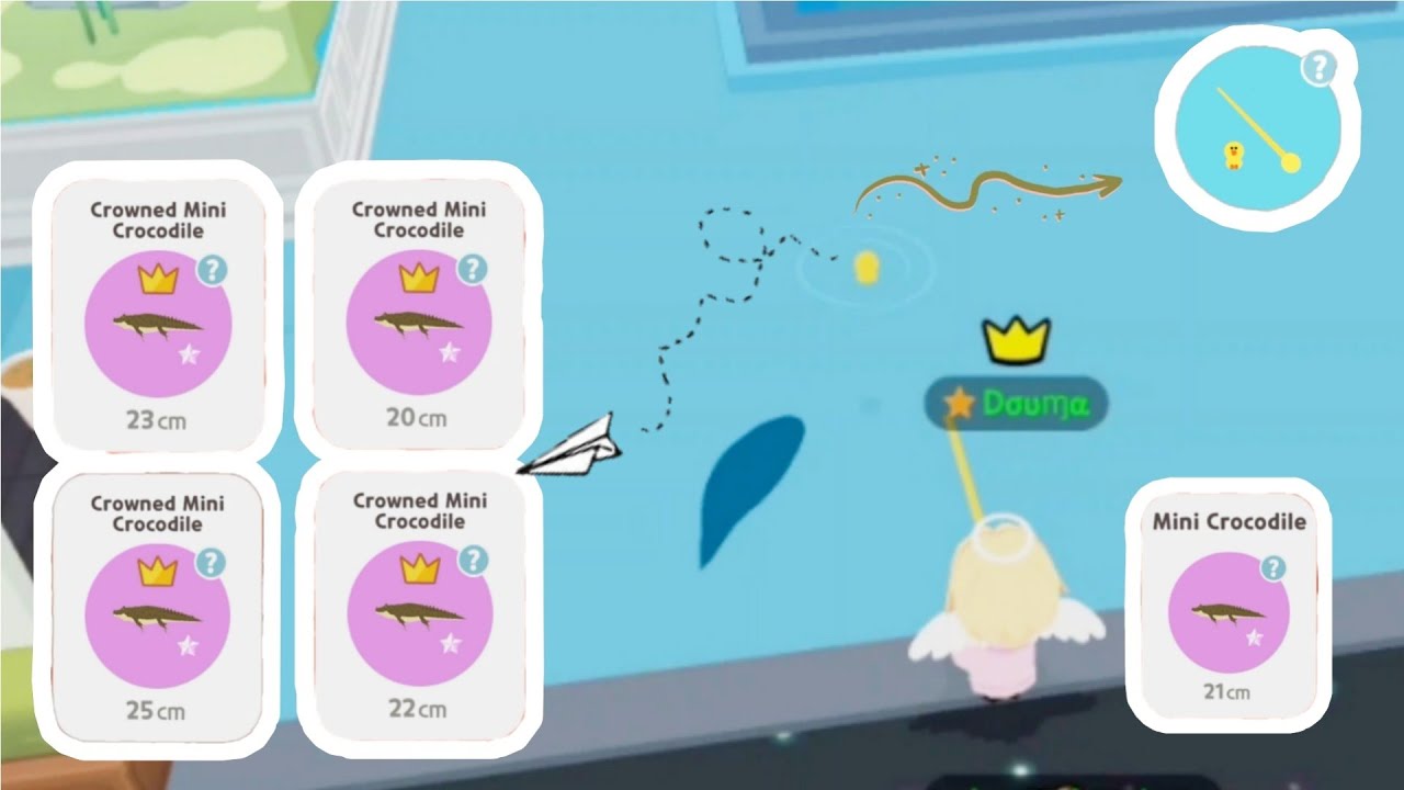 Play Together~Getting Miniature Fish with SALLY FISHING ROD🐥- Crown Mini Crocodile 🐊( cá sấu mini)