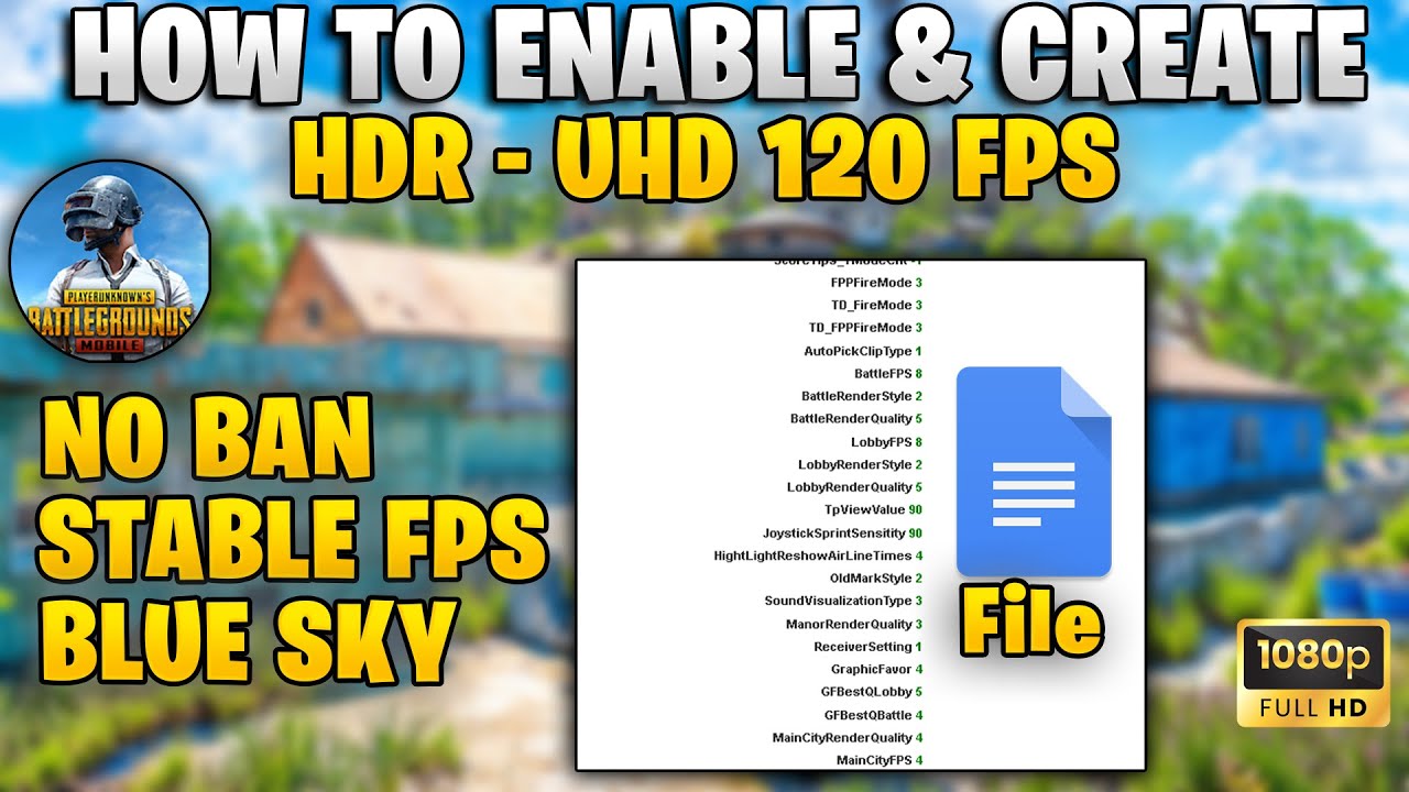 Unlock ULTRA HD / HDR + 120 FPS with Blue sky in PUBG MOBILE on Gameloop Emulator