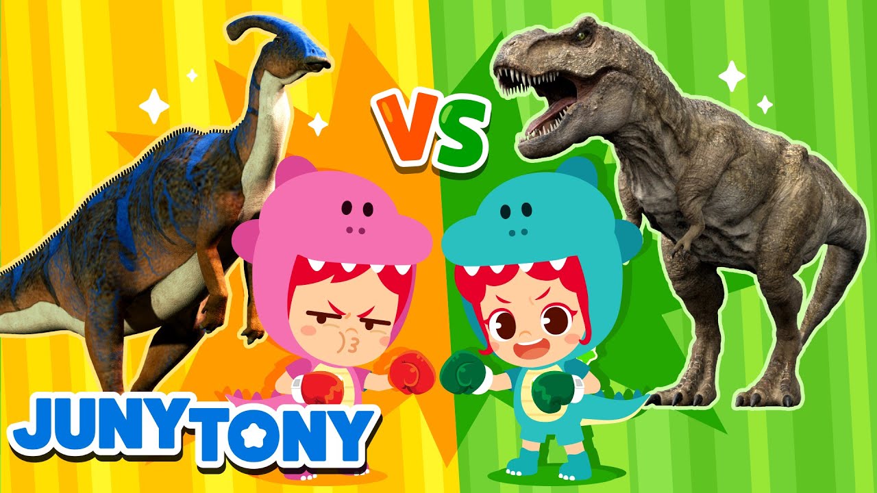 ¿Qué Dinosaurio es Más Grande? 🦖 MIX 🌈 Canciones Infantiles | JunyTony en español