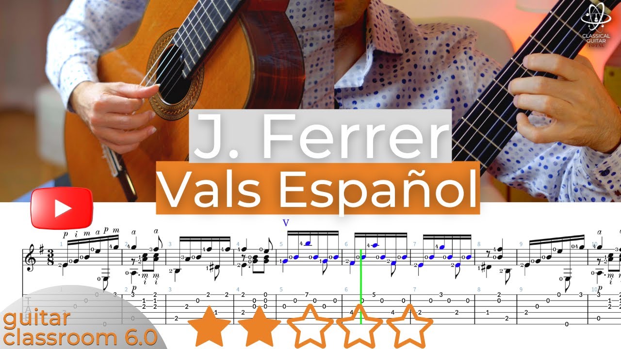 J.Ferrer: Vals Español - Free Classical Guitar Sheet Music & Tips