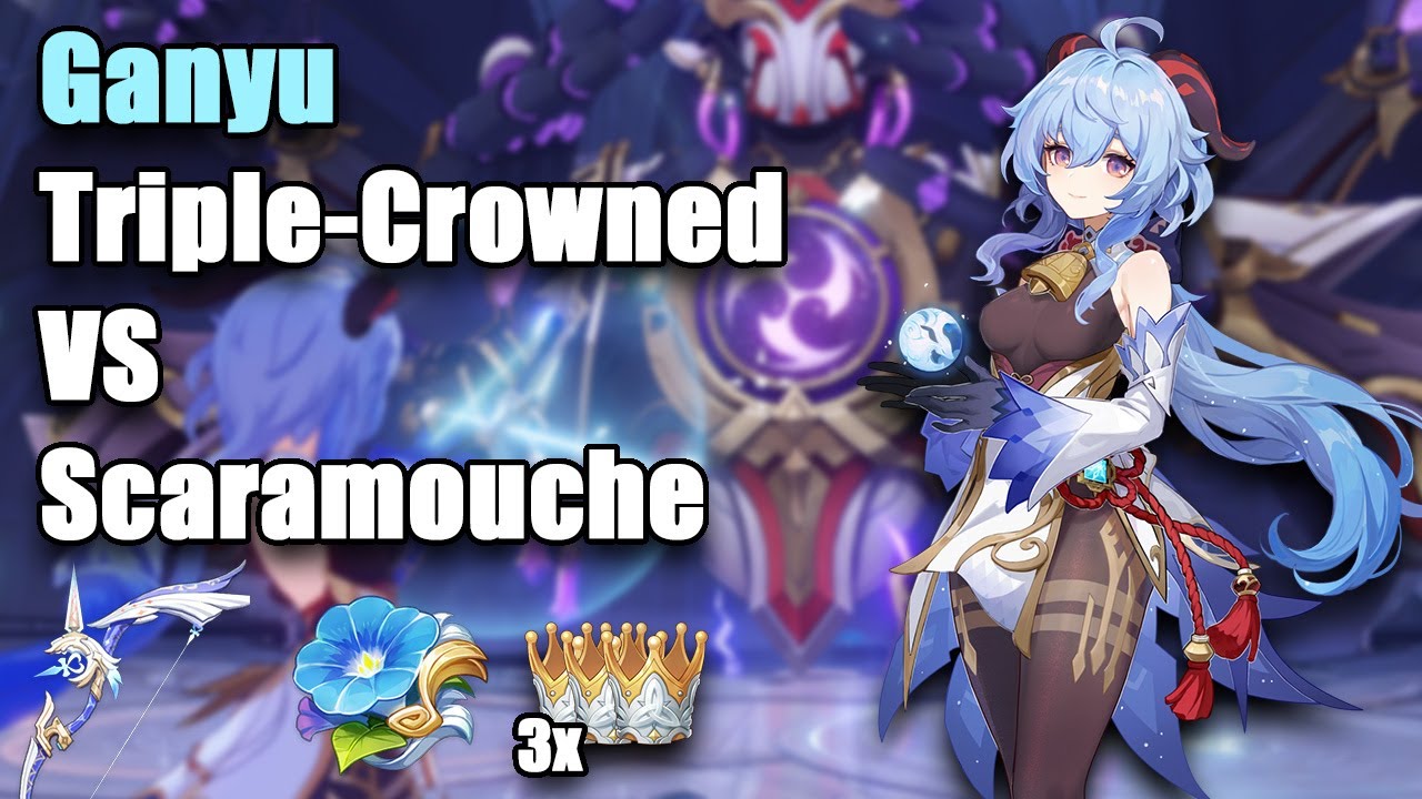 1HP Triple-Crowned Ganyu Destroying Scaramouche 【Genshin Impact】