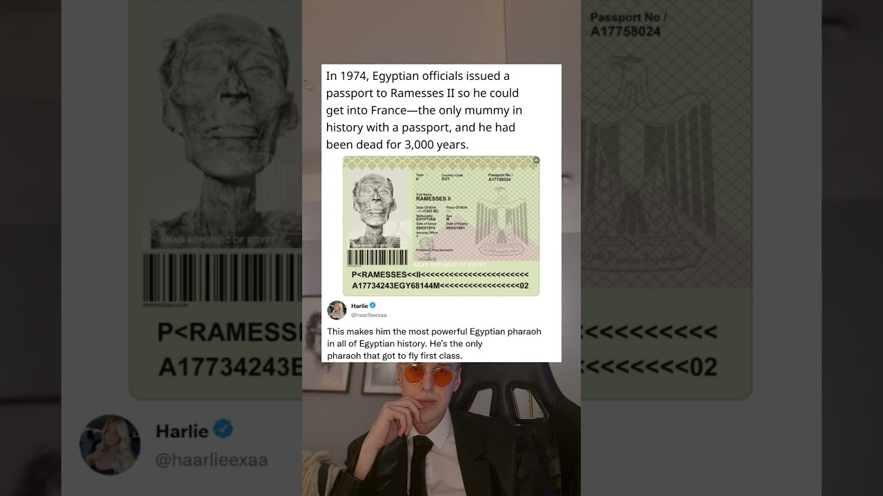 In 1974, Egyptian officials issued a passport to Ramesses II so he could get into France