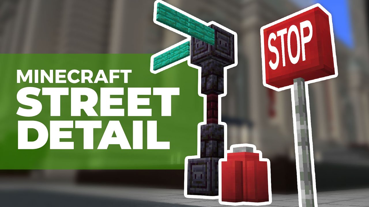 How to Build a STOP Sign in Minecraft [and Other Street Decorations]