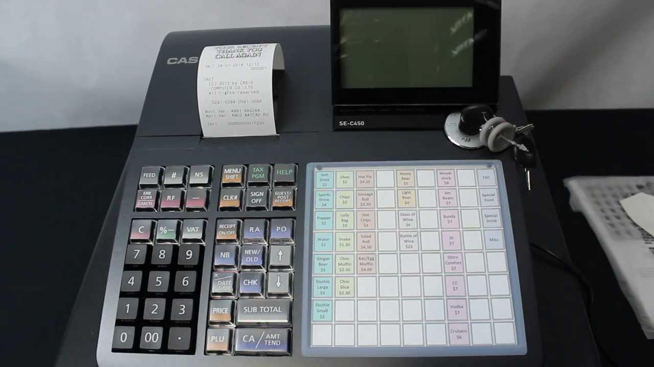 Casio SE-C450 SE-S400 SEC3500 SES3000 Cash Register Australian Setup