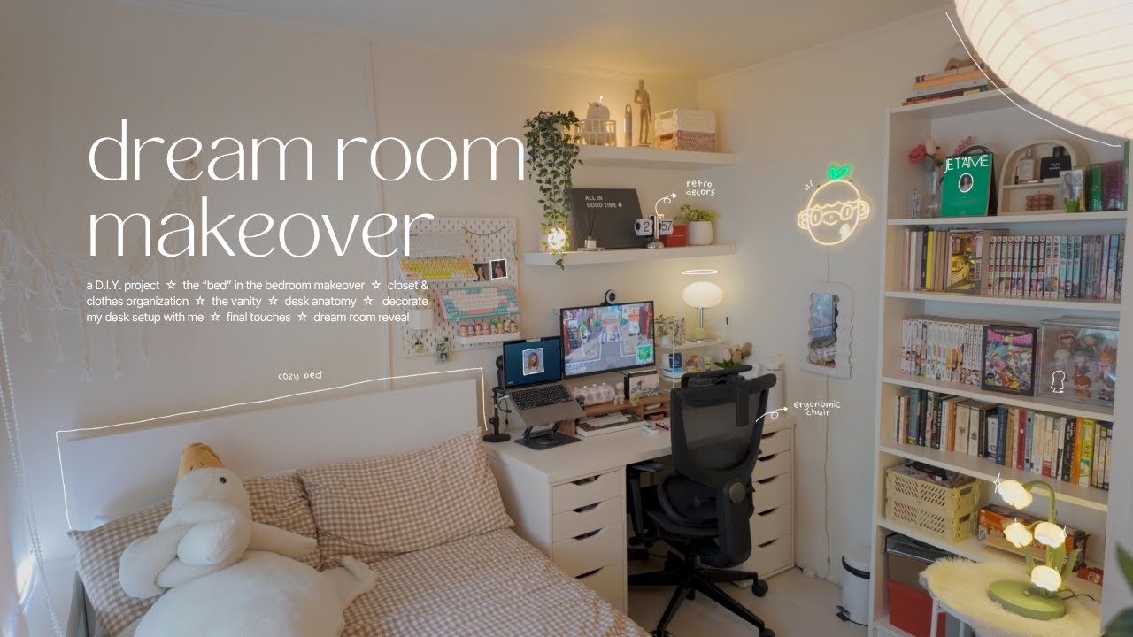 dream room makeover 2026 🌟 DIY console table, aesthetic decors, ambient lighting