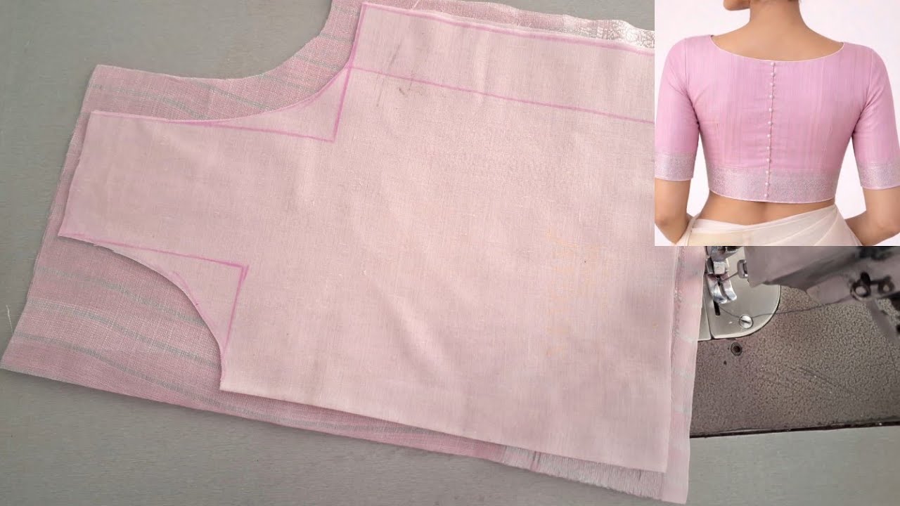 Boat Neck Blouse Easy Cutting And Stitching || Model Blouse Back Neck Design Cutting And Stitching 