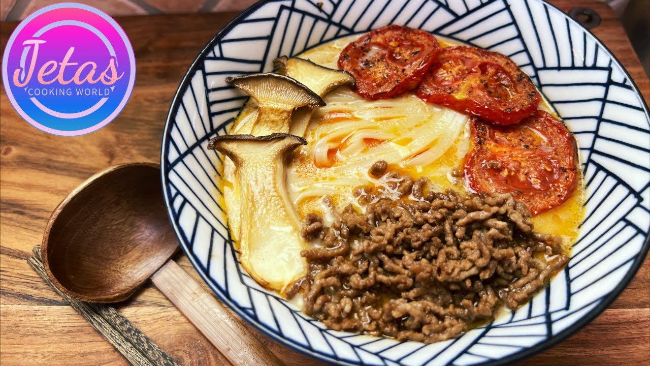 Ramen mit gegrillten Pilzen und Tomaten🤤🍜: 20% AUFWAND für 💯 % RAMEN-GENUSS