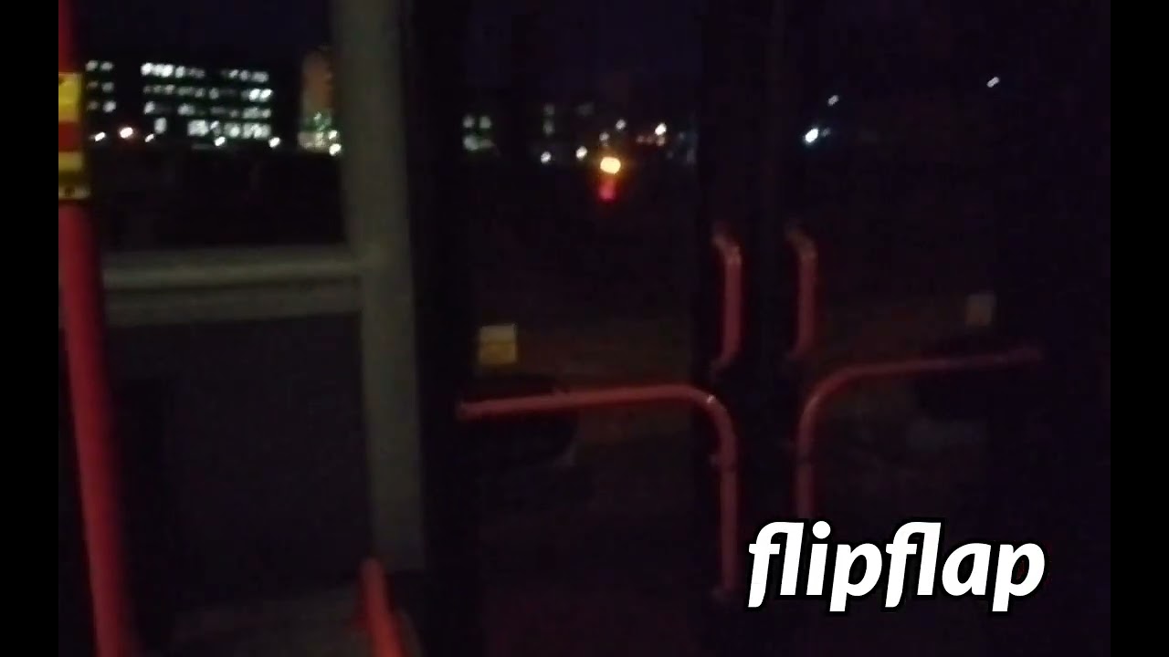 Bus route number 27 on a night time Saturday schedule