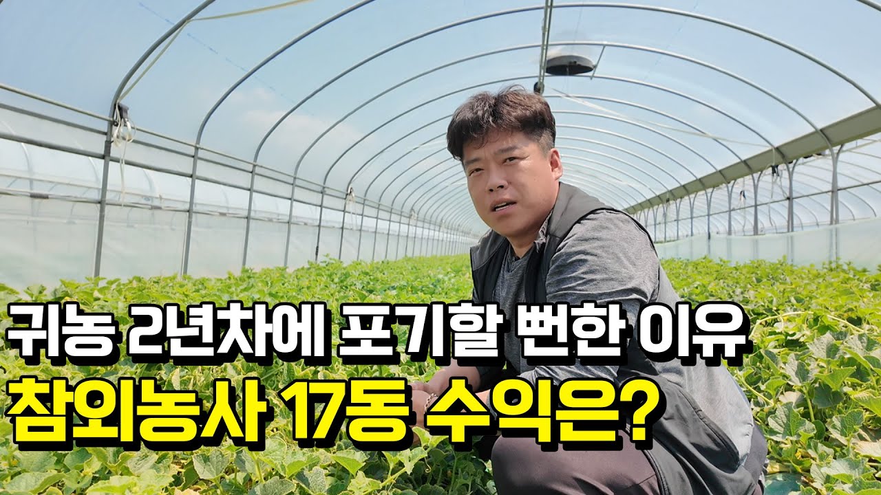 청년농부가 농사 포기하려고 했던 이유. 참외 하우스 17동 수익은?