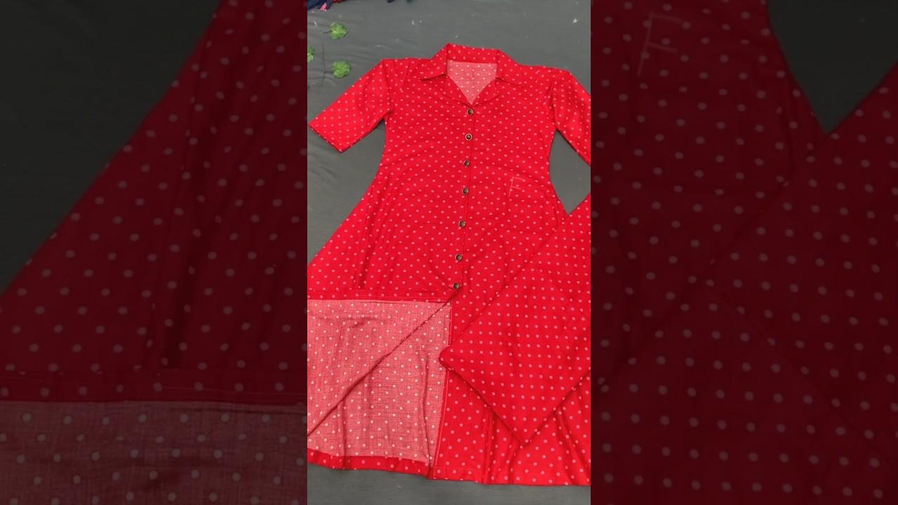 cot sat kurti dress cutting and stitching / cot collar kurti dress cutting in hindi/coat sat cutting