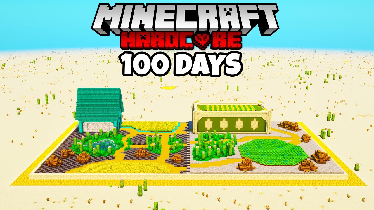 I Survived 100 Days in a SUPERFLAT Desert in Minecraft Hardcore