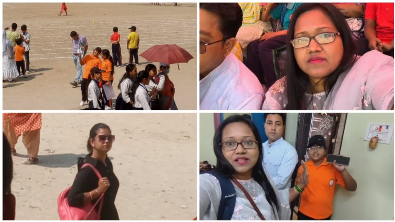 Bengali Vlog #schoolsports ছিল মেয়ের🤩 সেখানে priti দি কে দেখতে পেলাম 