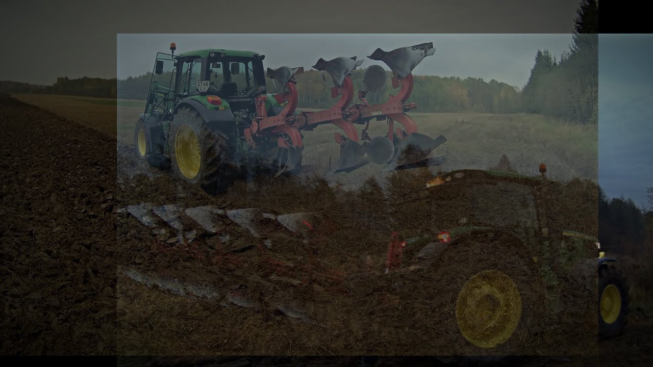 John deere 6210R and 6330 ploughing 2014