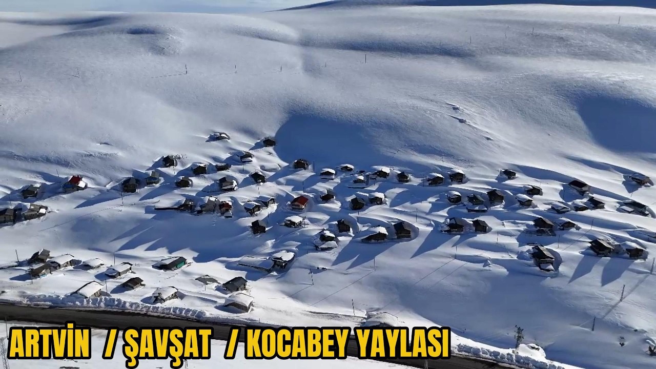 Artvin Şavşat Kocabey Köyü ❄️ Drone ile Büyüleyici Kış Manzarası 4K