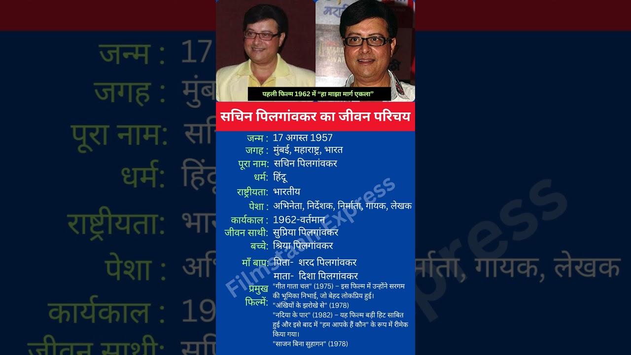 सचिन पिलगांवकर का जीवन परिचय #shortsfeed #shorts #sachinpilgaonkar #biography
