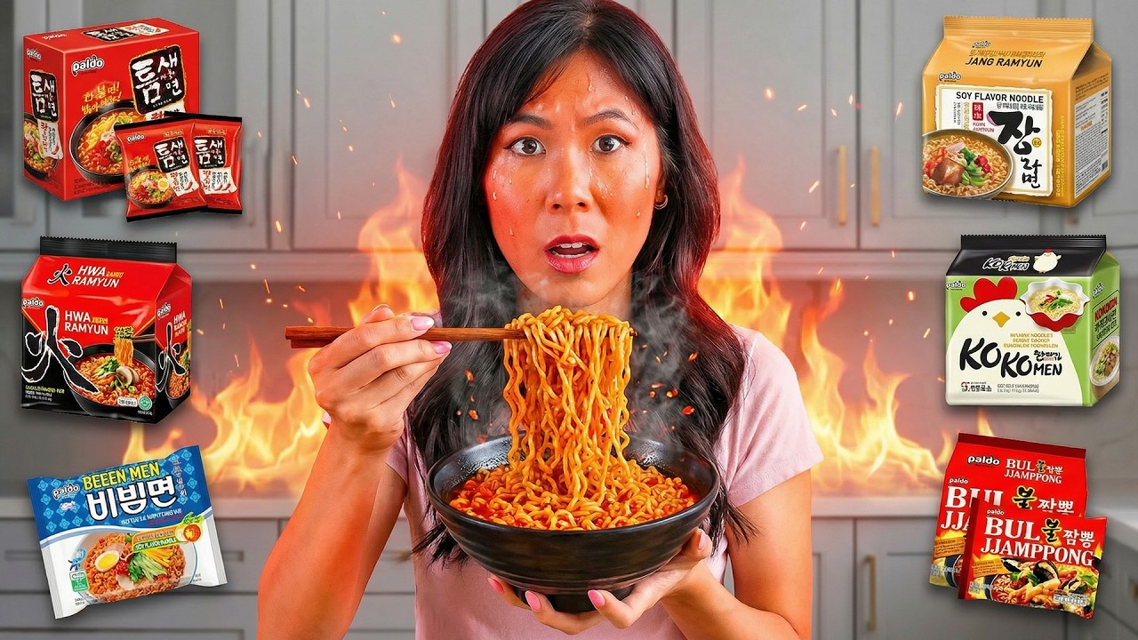 Eating the World's SPICIEST Noodles 🔥 Korean Noodle Challenge