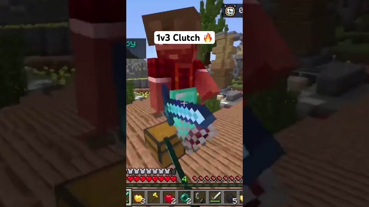 HALF A HEART 3v1 CLUTCH?! (Minecraft Survival Games)
