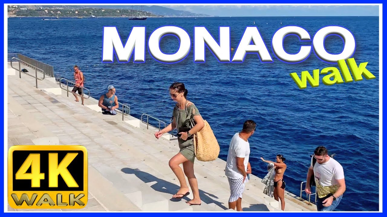 【4K】WALK MONACO Travel vlog 4K VIDEO - Walking tour SLOW TV
