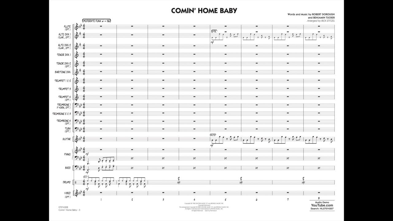 Comin' Home Baby by Mel Tormé | Arr. Rick Stitzel