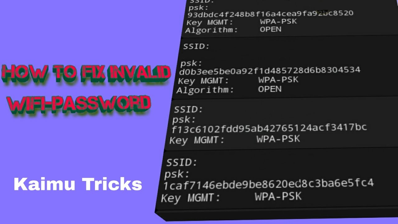 How to fix encrypted WiFi password. [ROOT] || Kaimu Tricks ||