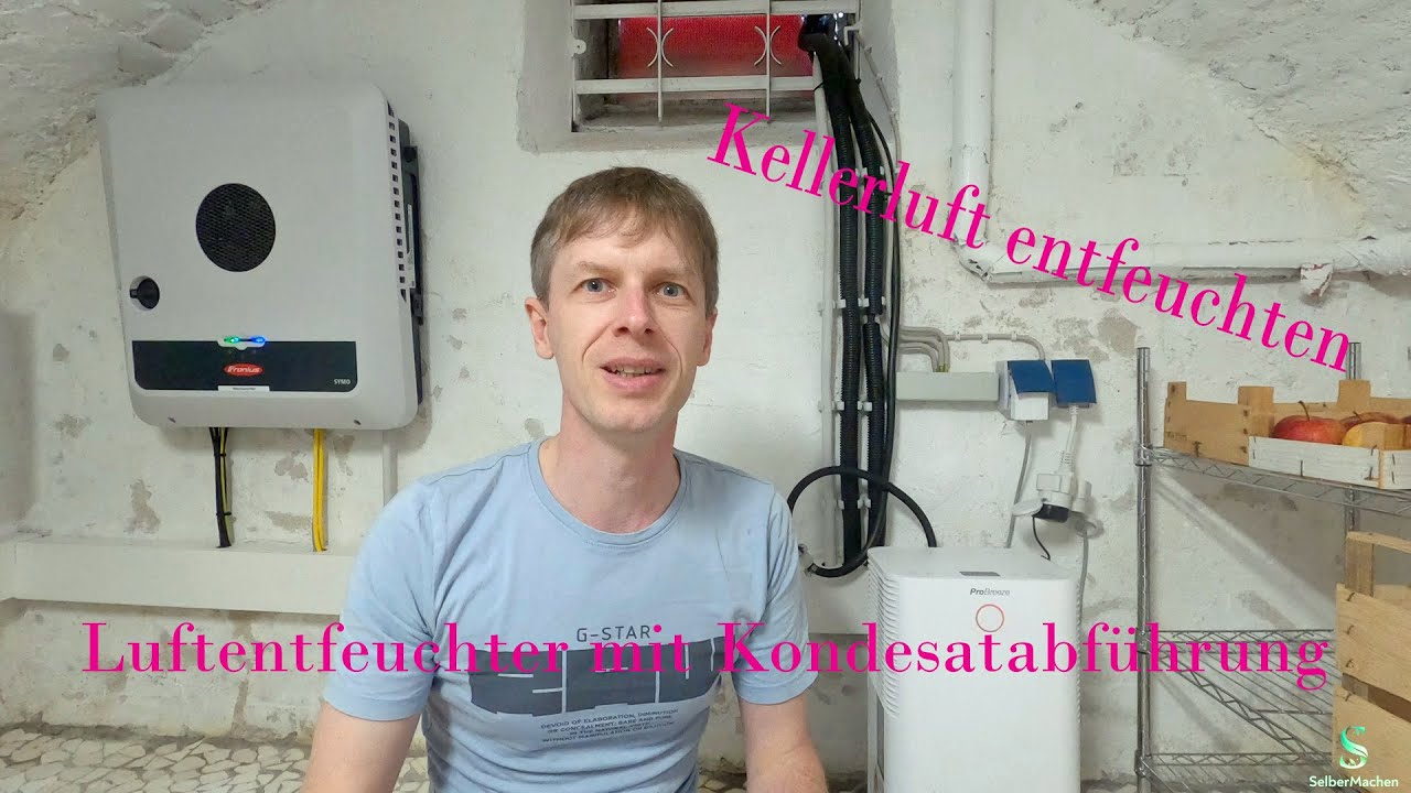 Keller entfeuchten selber machen, Luftentfeuchter mit Ablaufschlauch u. Pumpe, Raumluft entfeuchten