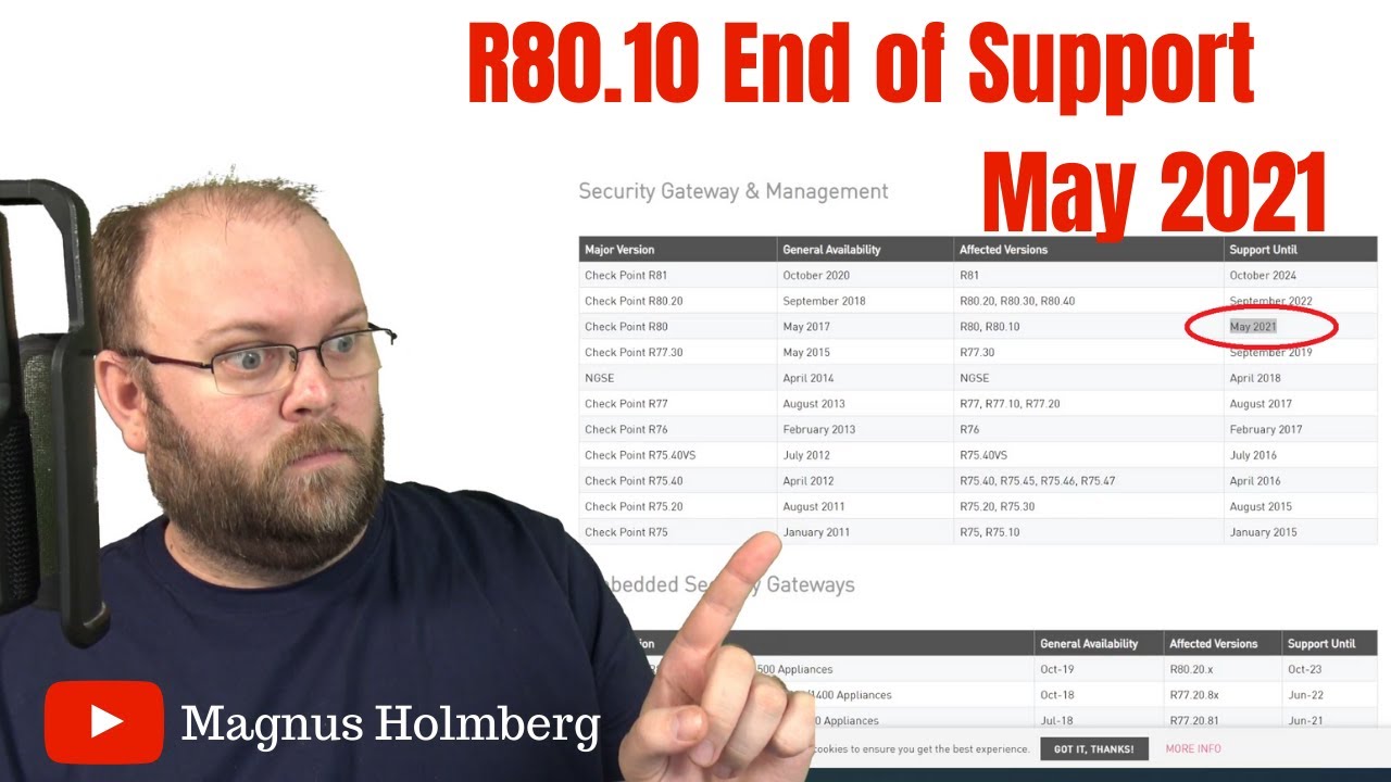 Check Point R80.10 End of support May 2021