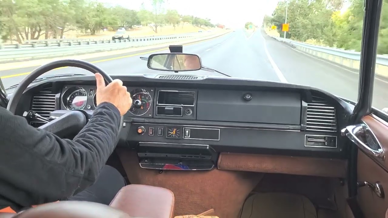 1973 Citroen DS 20 Pallas drive from street to freeway